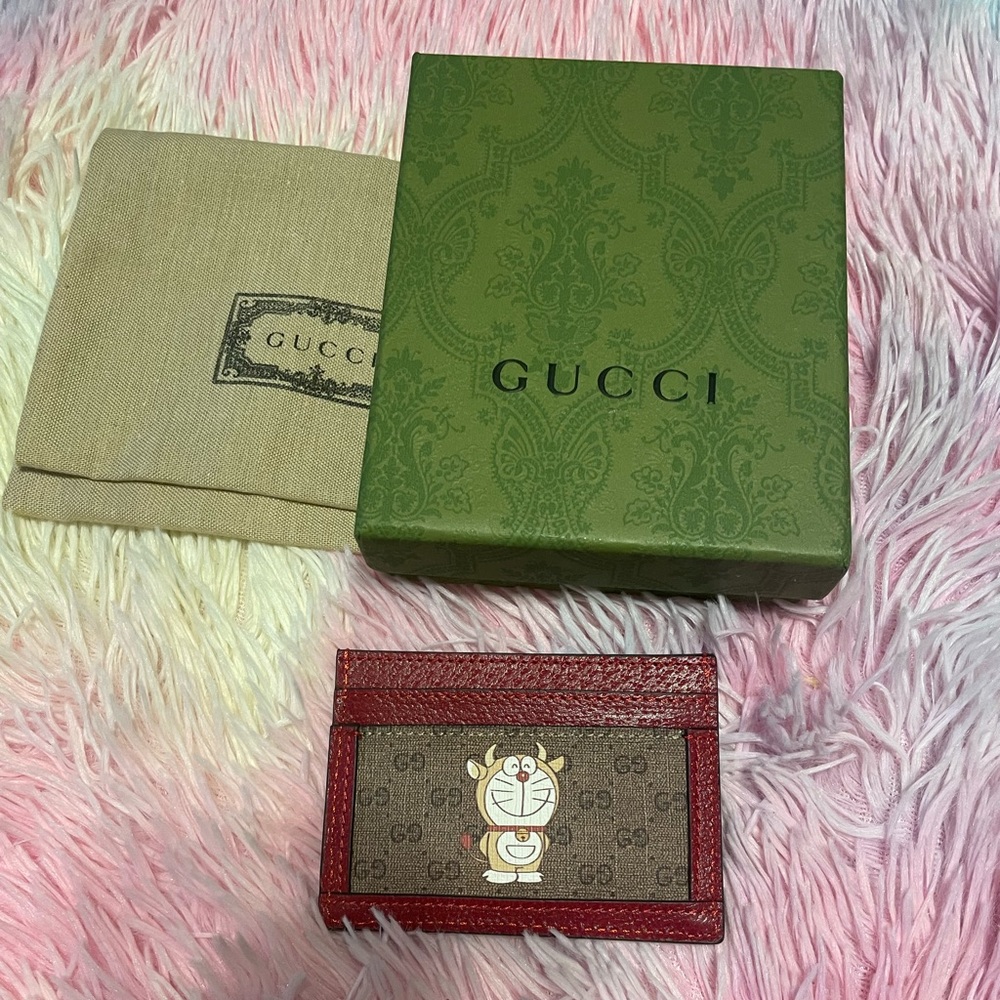 Gucci doraemon Fujiko Pro card case mint condition